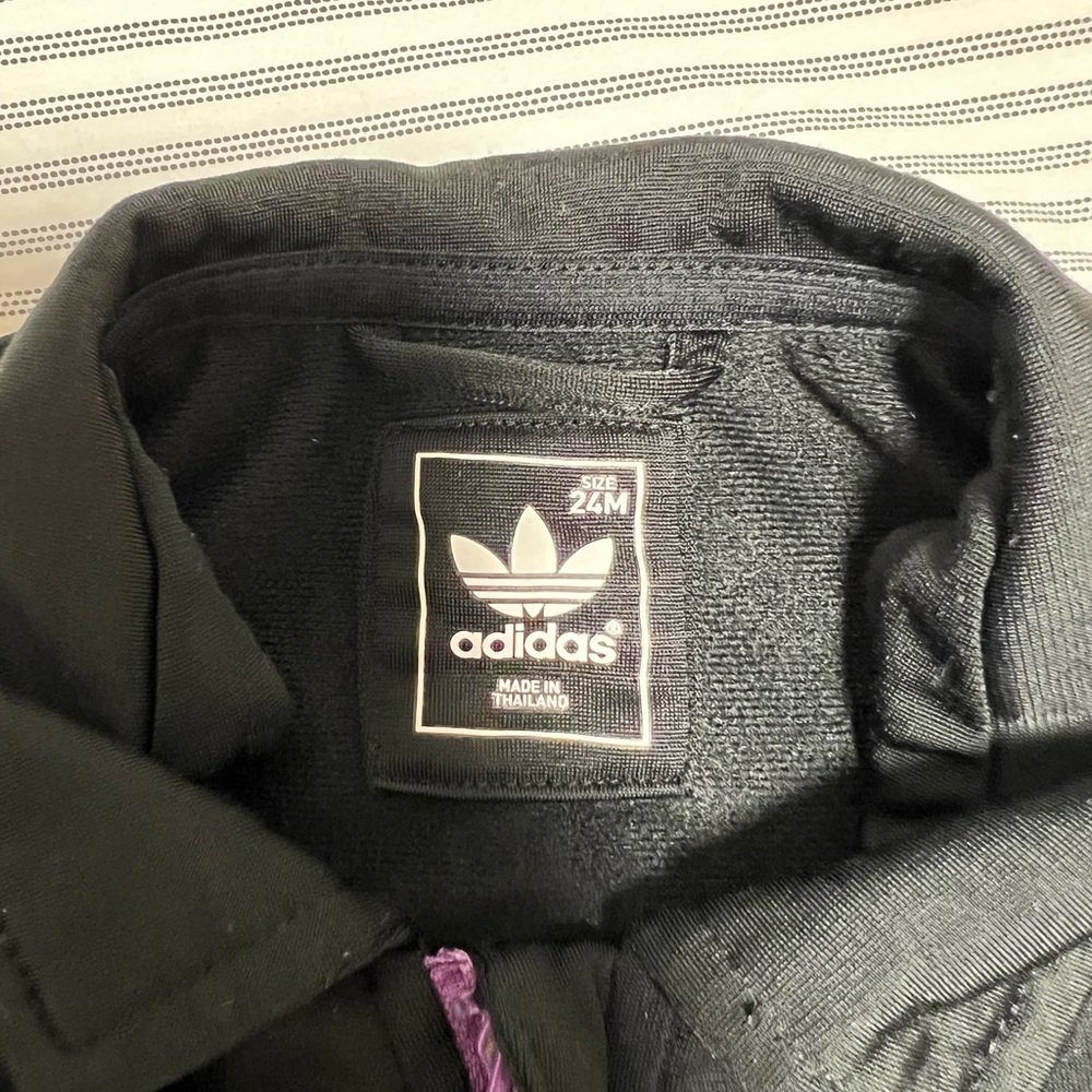 Adidas Kids Black and Purple Tracksuit - Picture 3 of 5
